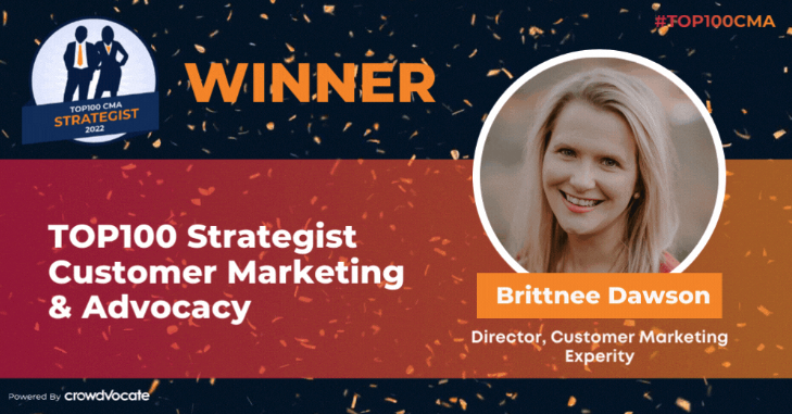 TOP 100 Customer Marketing Strategist 2022 award badge